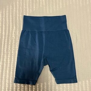 Navy Blue High-Waisted Biker Shorts
